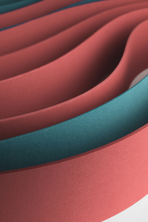 Macro image of red and blue curved elementsの写真素材
