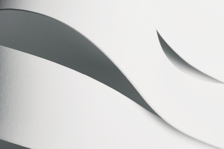 Macro image of curved elements, white abstract backgroundの写真素材