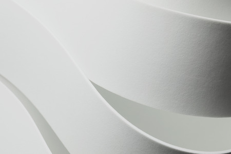 Macro image of curved elements, white abstract backgroundの写真素材