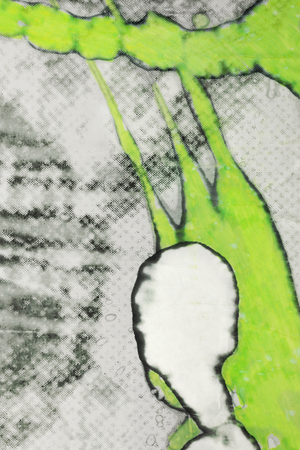 Halftones background, circles colored damaged spotted, old paper, detailの写真素材