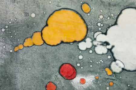 Halftones background, circles colored damaged spotted, old paper, detailの写真素材