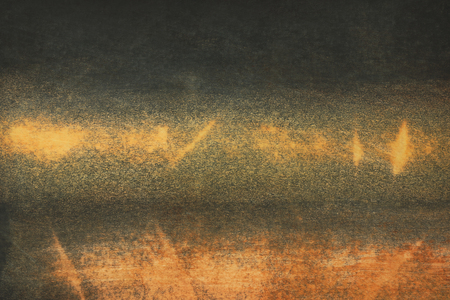 Abstract art background, part of distressed old canvas painted yellow brown, macro image, halftone texturesの写真素材