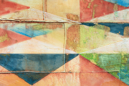 Decorative pattern with faded geometric shapes, aged backgroundの写真素材