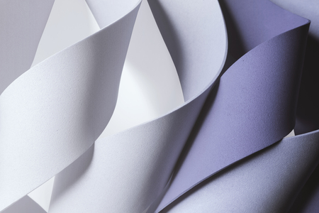 Close-up of wavy elements on white background, abstractの写真素材
