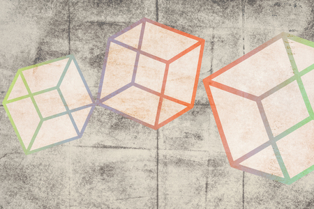 Paper texture with simple elements, dirty and aged backgroundの写真素材