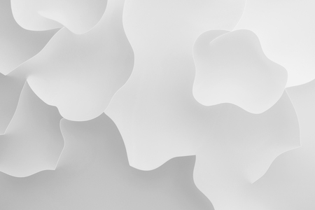 Composition with white curved elements for abstract background, 3d illustrationの写真素材