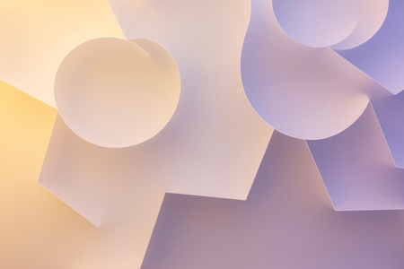 Composition with elements and lines on gradient color background, abstract 3d illustrationの写真素材