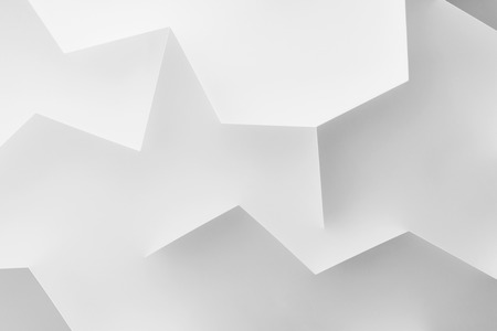 Composition with geometric elements for white abstract background, 3d illustrationの写真素材