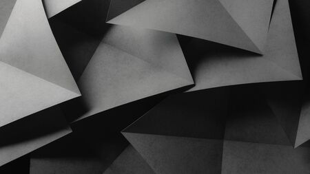 Gray elements of paper in geometric shapes, abstract compositionの写真素材