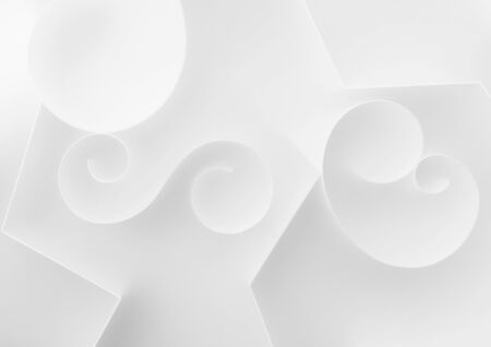Composition with white curled elements for abstract backgroundの写真素材