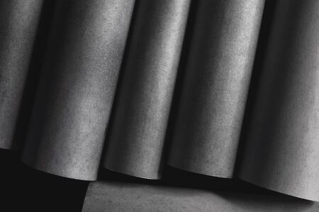 Composition with cylindrical elements, dark abstract backgroundの写真素材