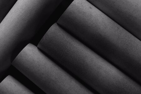 Composition with cylindrical elements, dark abstract background