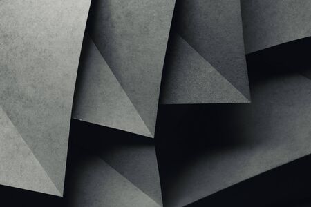 Geometric shapes of gray paperの写真素材