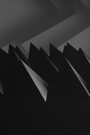 Geometrical elements; black pyramids for dark abstract backgroundの写真素材