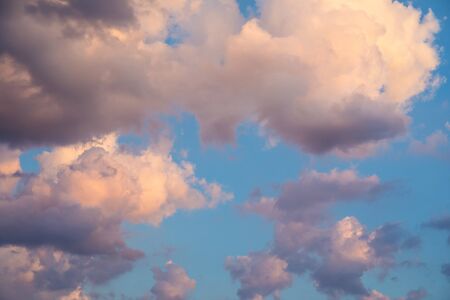 Clouds in the blue sky, natural backgroundの写真素材