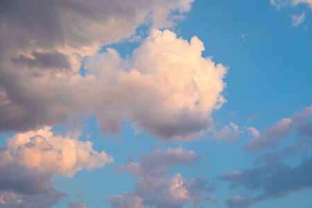 Clouds in the blue sky, natural backgroundの写真素材