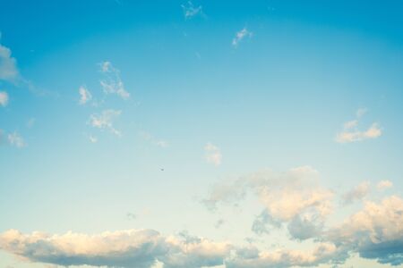 Clouds in the blue sky, natural backgroundの写真素材