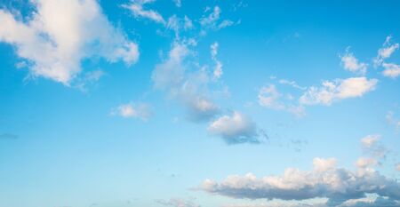Clouds in the blue sky, natural backgroundの写真素材