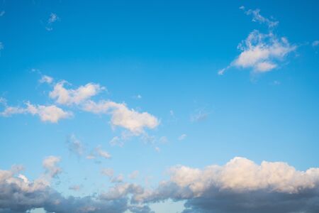 Clouds in the blue sky, natural backgroundの写真素材
