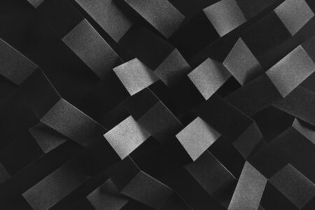 Abstract composition with tangled elements, black backgroundの写真素材