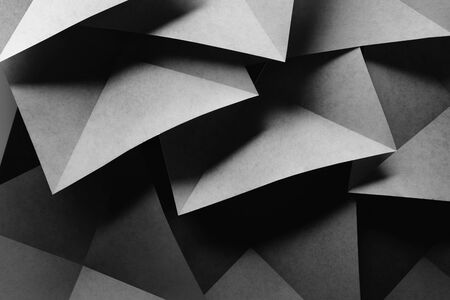 Shapes of gray paper for geometric background, 3d illustrationの写真素材