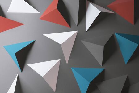 Triangular elements of paper, abstract 3d illustrationの写真素材