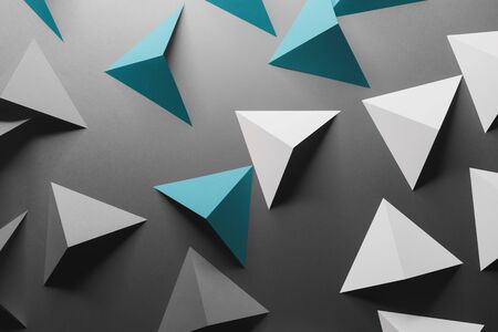 Abstract pattern made of colored paper, triangular shapesの写真素材