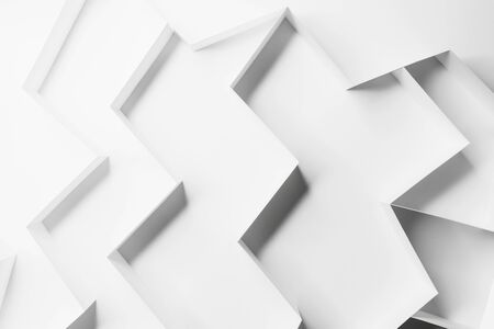 Creative image made paper shapes, white backgroundの写真素材