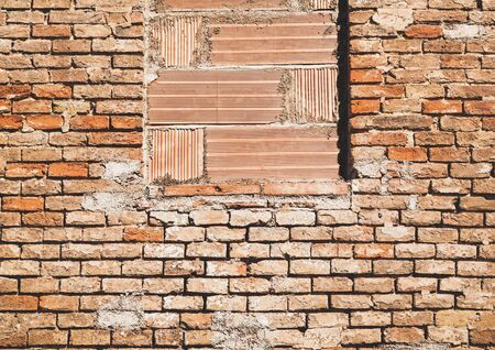 Old buildings detail, close-up of bricks wall, exterior
