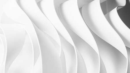 Creative image with curved white elements, abstractの写真素材