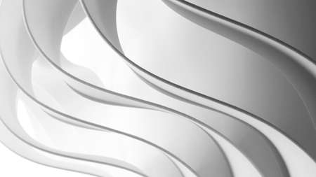 Creative image with curved white elements, abstractの写真素材