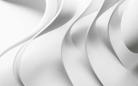 Creative image with curved white elements, abstractの写真素材