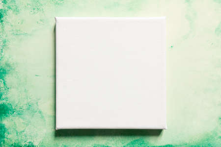 Close-up of canvas for painting on grunge backgroundの写真素材