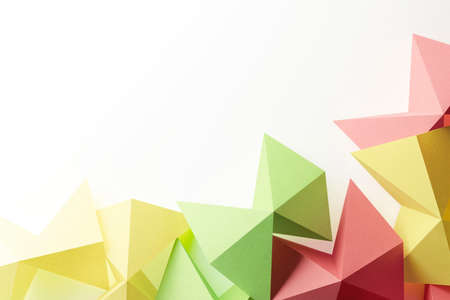 Geometric shapes made colorful paper. Abstract