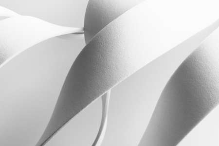 Composition abstract with wavy white elements, grainy backgroundの写真素材