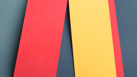 Close-up of red and yellow stripes, texture backgroundの写真素材
