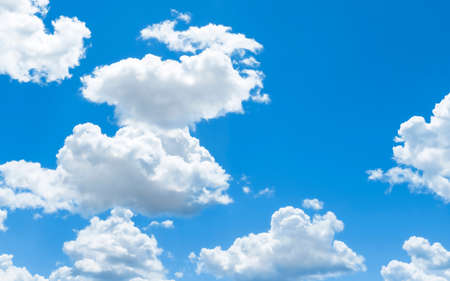 Cumulus clouds on the blue sky, natural background
