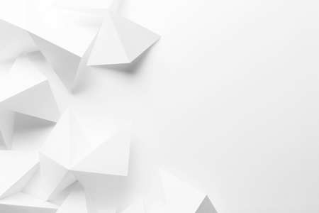 Composition with white triangular shapes, abstractの写真素材