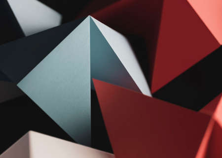 Geometric shapes made colorful paper, abstract