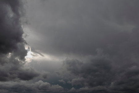 Dramatic sky scenic view, stormy clouds. Natural background