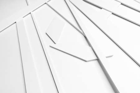 Abstract white background, lines in perspectiveの写真素材