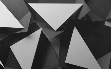 Black and white geometric shapes composition, abstract