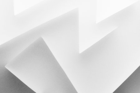 Abstract shapes made paper isolated on white, 3d illustration