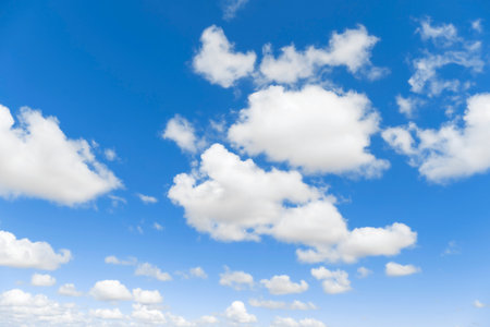 Clouds in the blue sky, natural backgroundの写真素材