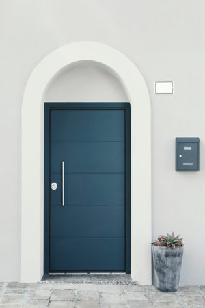 Exterior home view, detail facadeの写真素材