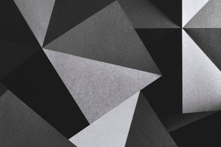 Abstract concept, geometric shapes made paper, 3d illustrationの写真素材