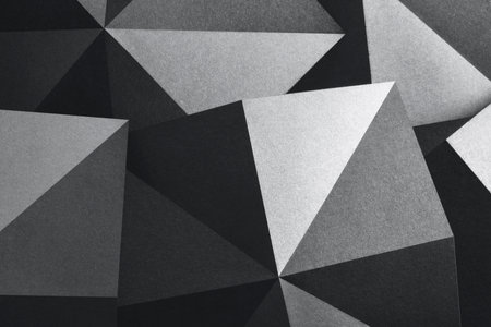 Abstract concept, geometric shapes made paper, 3d illustrationの写真素材