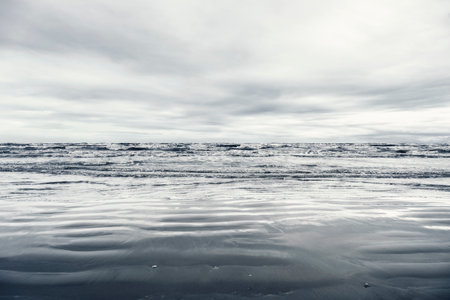Water and sky, sea view from the shore, seascapeの写真素材