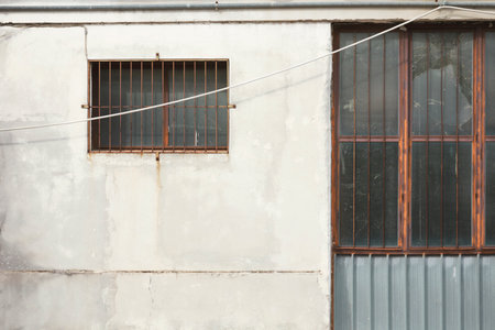 Exterior old abandoned garage, detailの写真素材