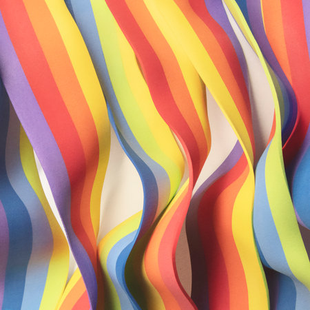 Close-up stripes rainbow for colorful abstract background, 3d illustrationの写真素材